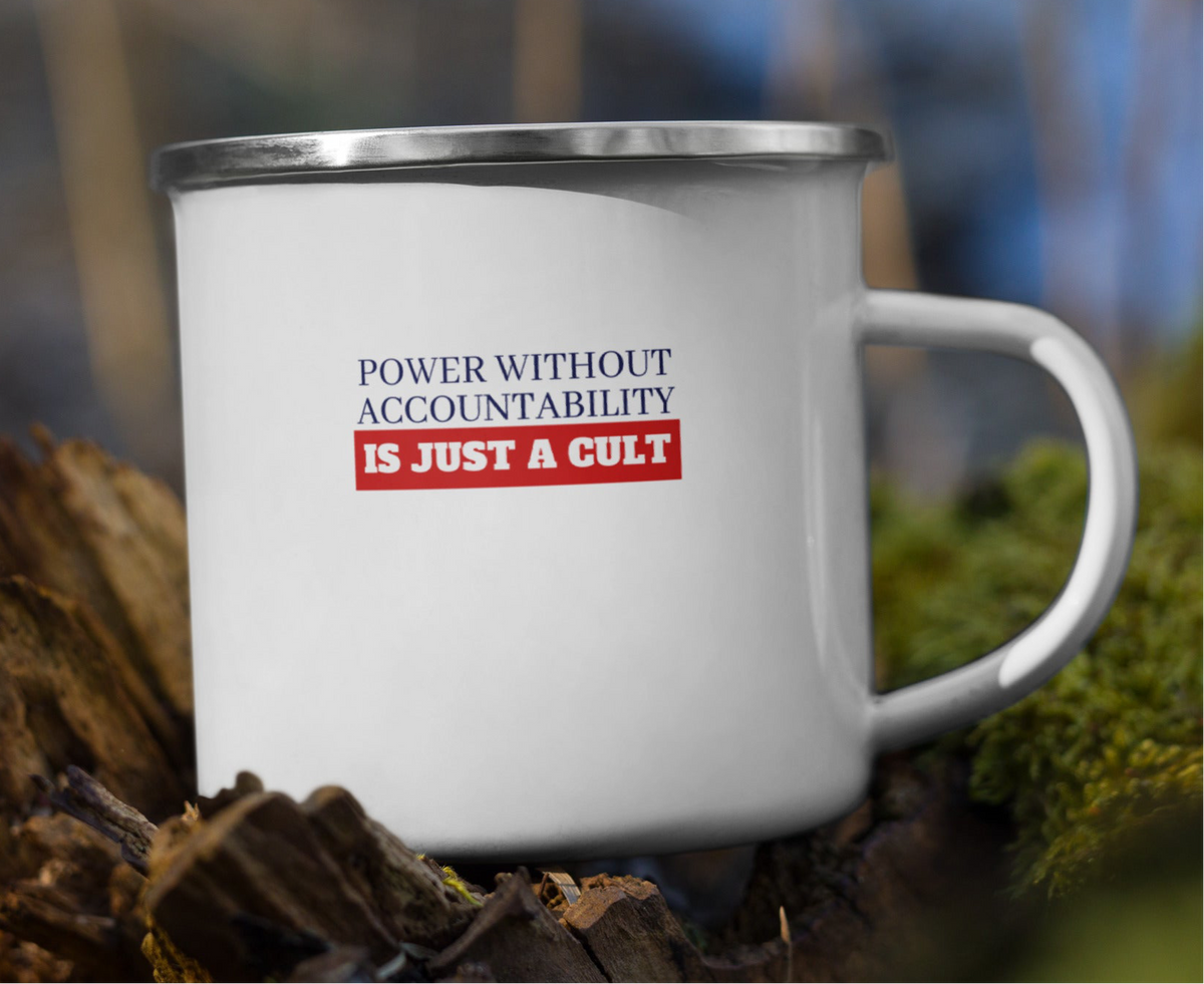 Power Without Accountability Mug - White/Silver Accents